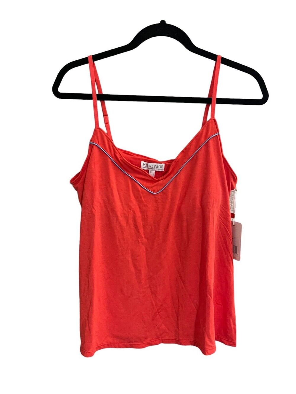 NWT PJ Salvage Medium Fire Orange Modal Knit Sleep Tank Top Shelf Bra #7394